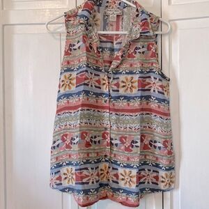 Johnathan Martin 100% Silk Sleeveless Blouse - Size M